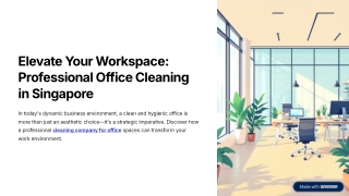 Cleaning Company for Office | Office Cleaning Service Singapore