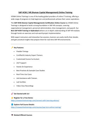 SAP HCM Online Training Course Free with Certificate