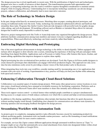 Incorporating Technology Seamlessly Throughout The Design Process.