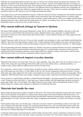 Custom Millwork Vancouver: Unique Details for Your Kitchen