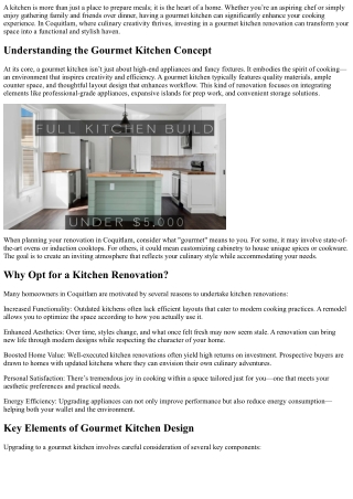 Elevate Your Cooking Experience with a Gourmet Kitchen Renovation in Coquitlam