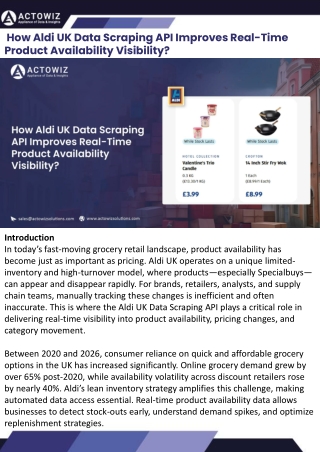 How Aldi UK Data Scraping API Improves Real Time Product Availability Visibility