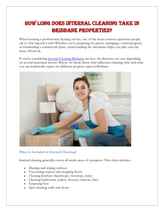 How Long Does Internal Cleaning Take in Brisbane Properties