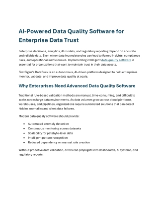 AI-Powered Data Quality Software for Enterprise Data Trust