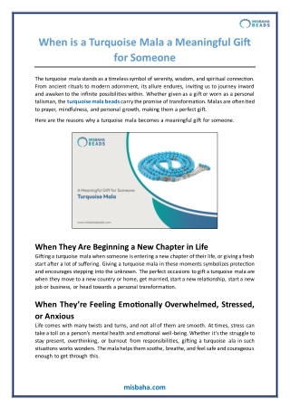 When is a Turquoise Mala a Meaningful Gift for Someone