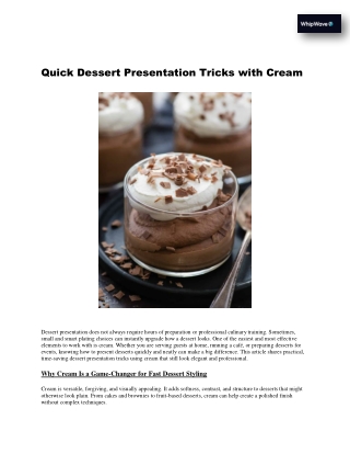 Quick Dessert Presentation Tricks with Cream