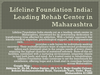 Trusted Nasha Mukti Kendra in Mumbai - Lifeline Foundation