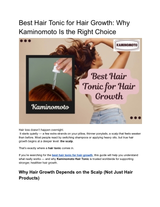 Best Hair Tonic for Hair Growth