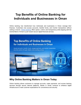 Top Benefits of Online Banking for Individuals and Businesses in Oman