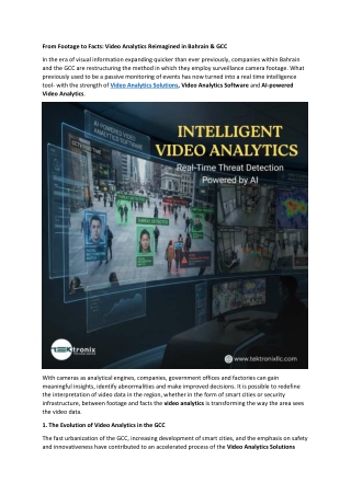 From Footage to Facts - Video Analytics Reimagined in Bahrain & GCC