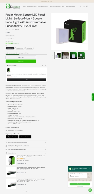 Buy Motion Sensor Panel Lights for Modern Home Interiors