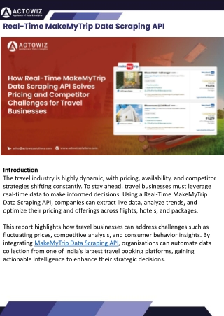 Real-Time MakeMyTrip Data Scraping API