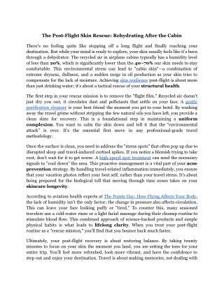 The Post-Flight Skin Rescue_ Rehydrating After the Cabin