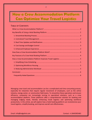 How a Crew Accommodation Platform Can Optimize Your Travel Logistics