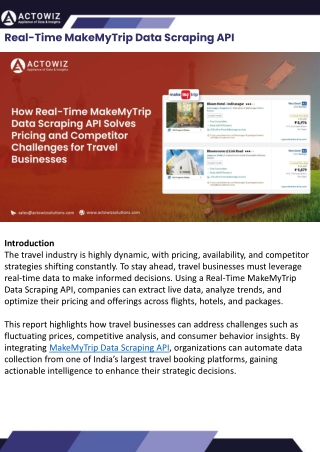 Real-Time MakeMyTrip Data Scraping API