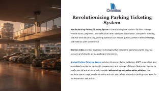 Parking Ticketing System for Fast Entry & Exit