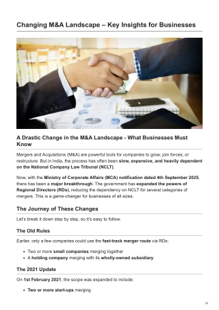 Changing MA Landscape  Key Insights for Businesses