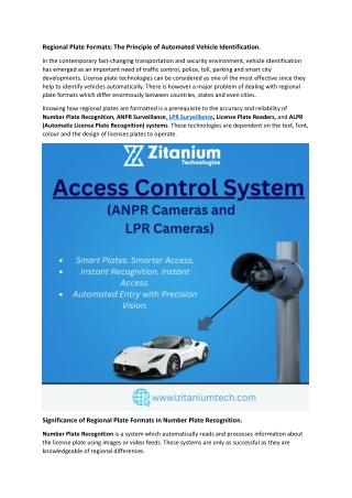 Regional Plate Formats: The Principle of Automated Vehicle Identification