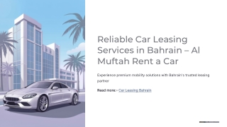 Reliable Car Leasing Services in Bahrain – Al Muftah Rent a Car