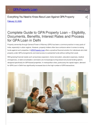 Getting financing on GPA assets is easy with a loan against GPA property