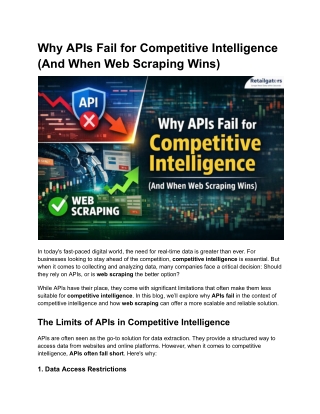 Why APIs Fail for Competitive Intelligence – Web Scraping as the Real Solution