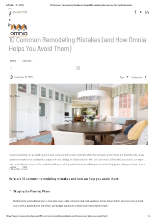 10 Common Remodeling Mistakes _ Expert Remodeling Services by Omnia Construction