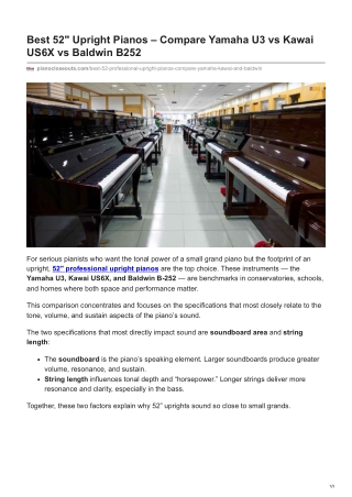Best 52″ Professional Upright Pianos – Compare Yamaha, Kawai, and Baldwin