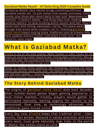 Gaziabad Matka Result