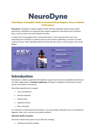 NeuroDyne – Enhance Cognitive Performance Every Day