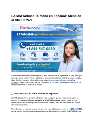 LATAM Airlines Teléfono en Español_ Atención al Cliente 24_7