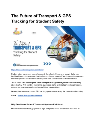 The Future of Transport & GPS Tracking for Student Safety