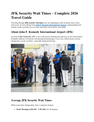 JFK Security Wait Times – Complete 2026 Travel Guide