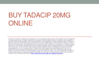 Buy Tadacip 20mg Online