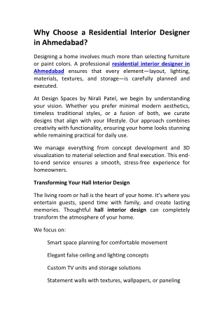 Residential Interior Designer in Ahmedabad Hall Interior Design