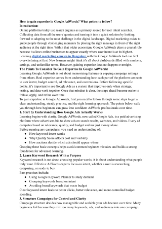 How to gain expertise in Google AdWords