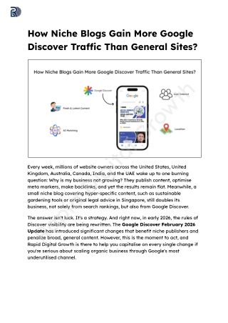 How Niche Blogs Gain More Google Discover Traffic Than General Sites?