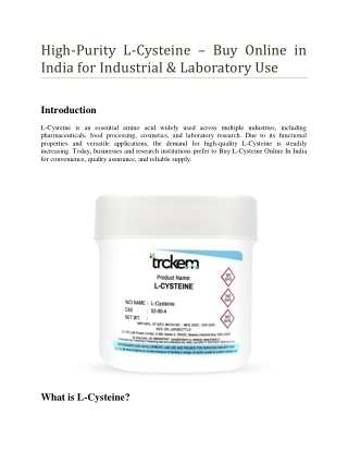 Buy L-Cysteine Online In India
