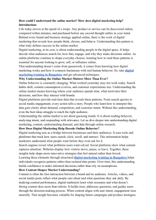 How could I understand the online market