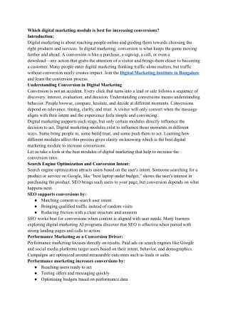 Which digital marketing module is best for increasing conversions