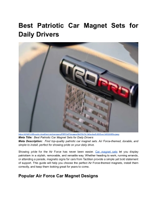 BLOG 4 _ Best Patriotic Car Magnet Sets for Daily Drivers