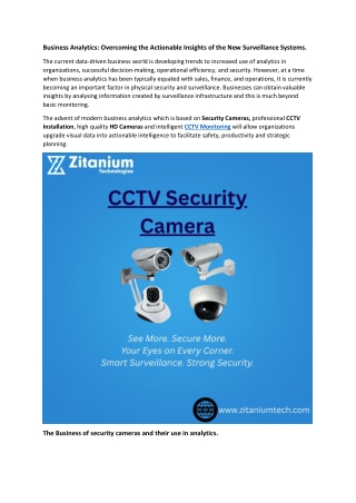 Business Analytics: Overcoming the Actionable Insights of the New Surveillance S