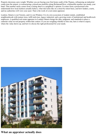 Why Hire a Real Estate Appraiser in London Ontario?