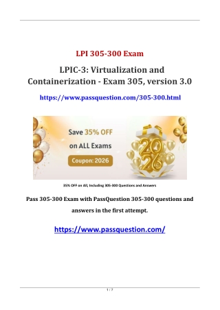 305-300 LPIC-3 Virtualization and Containerization PDF Questions