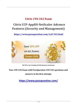 Citrix 1Y0-342 (CCP-AppDS) Certification PDF Questions