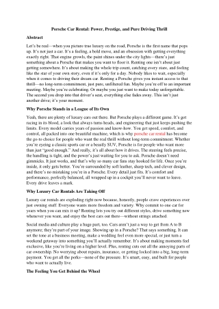 Porsche Test Drive: Feel the Power, Control, and Legacy on the Road