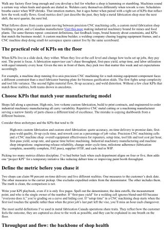 Manufacturing Shop KPIs: Measuring Fabrication Success