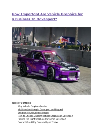 How Important Are Vehicle Graphics for a Business In Davenport