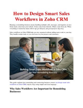 How to Design Smart Sales Workflows in Zoho CRM
