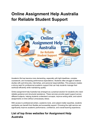 Online Assignment Help Australia for Reliable Student Support