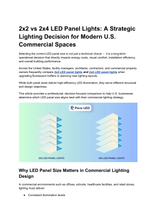 2x2 vs 2x4 LED Panel Lights_ A Strategic Lighting Decision for Modern U